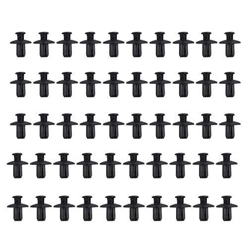 Emily Universal 50x Auto Car Plastic Rivet Fastener Clips Trim Panels Fit 8mm Hole Black