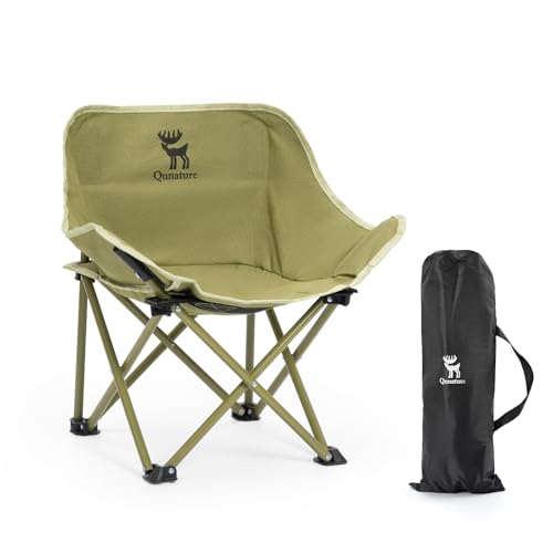 Qunature Campingstuhl Faltbar Kinder Tragbarer Camping Stuhl mit Tragetasche und Tragegriff 60KG Ultraleichter Faltstuhl Campingstühle mit Seitentaschen für Picknick Wandern Angeln Grün