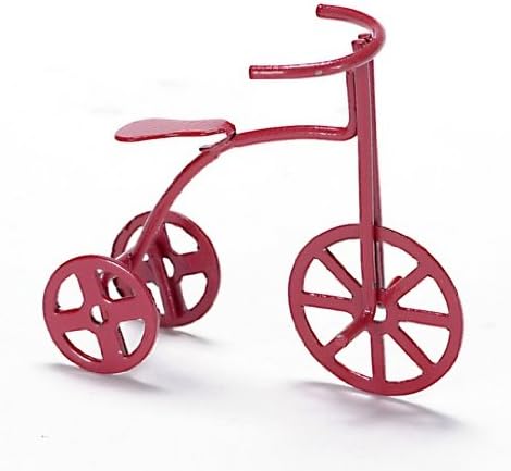 Dollhouse Miniature - Triciclo para niños, color rojo