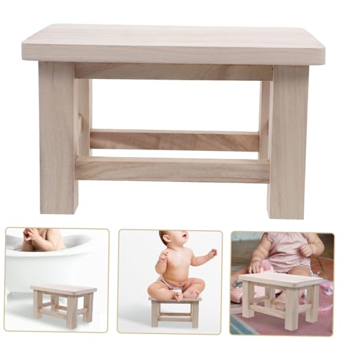 Taburete pequeño PRETYZOOM de madera natural versátil para hogar 8