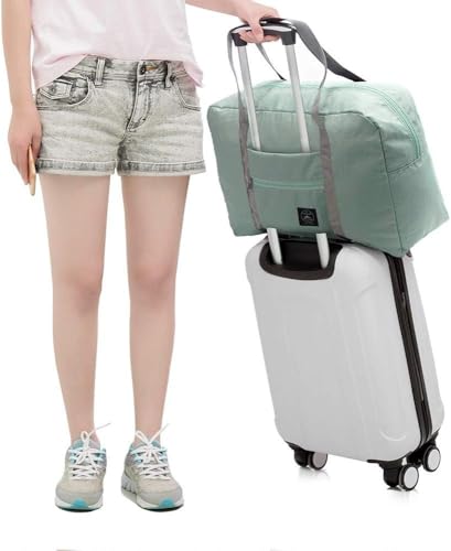 Foldable Travel Duffel Bag, Waterproofs Carry on Luggage Bag, Lightweight Travel Luggage Case for Sports, Gym, Vacation(Dark Blue)4