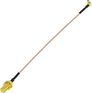 Superbat MMCX Male Right Angle to RP-SMA Female Bulkhead RG178 Coaxial Cable FPV Antenna Cable 6inch for WiFi Antenna WLAN Router FPV GPS PCI MIMO