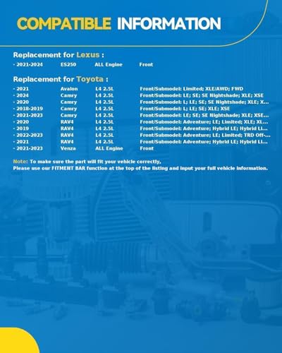 Image of PHILTOP 513448 x2 Front Wheel Bearing Hub Assembly for Toyota RAV4, Camry