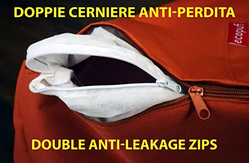 Ecopuf Sitzsack L Patchwork - Outdoor und Indoor Polyester Bean-Bag mit Anti-Verlust Reißverschluss - 70x110 cm – Bild 8