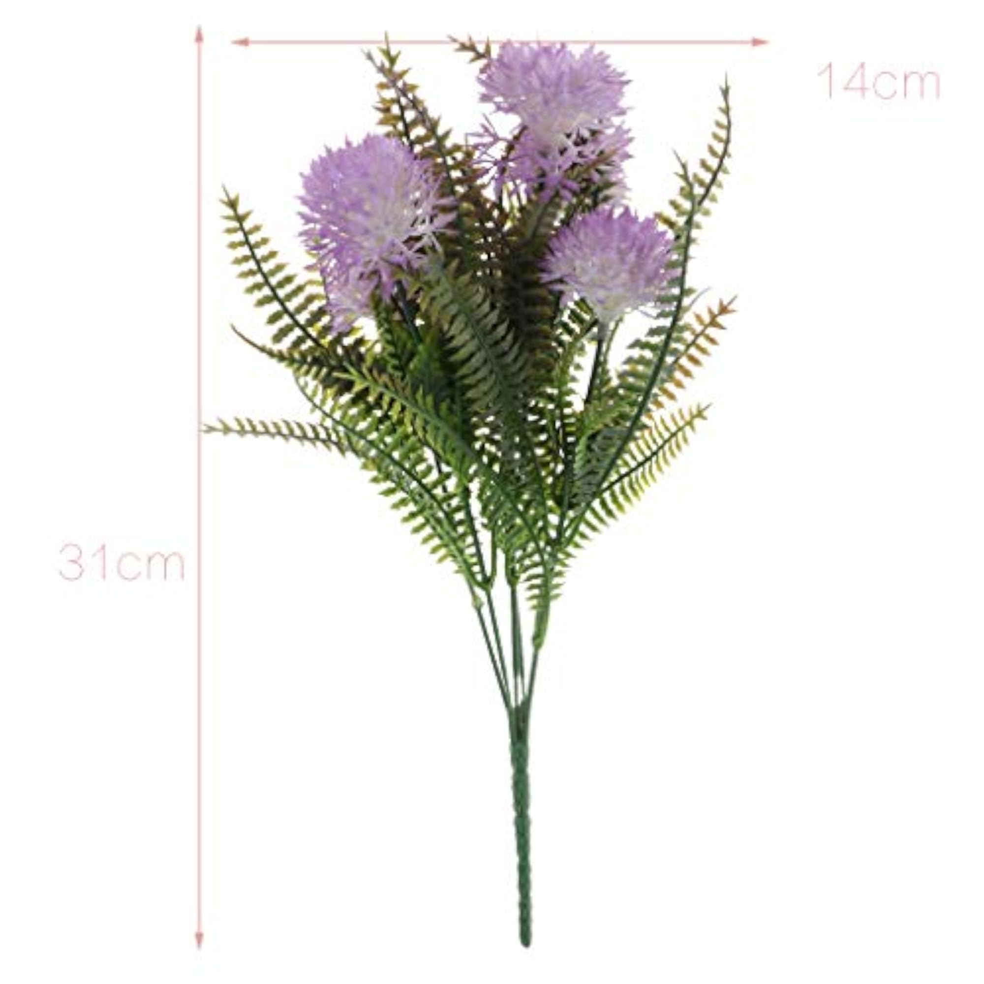 Artificial 5-Head Onion Flower Persian Leaves Grass Home Decor