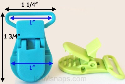 20 KAMsnaps® Lead-Tested Starter Pack 1" KAM Plastic Pacifier Clips/Suspender Clips for DIY Binky Paci Dummy Soother Toy Teething Ring Leash Bib Snap Holder Clip Snap