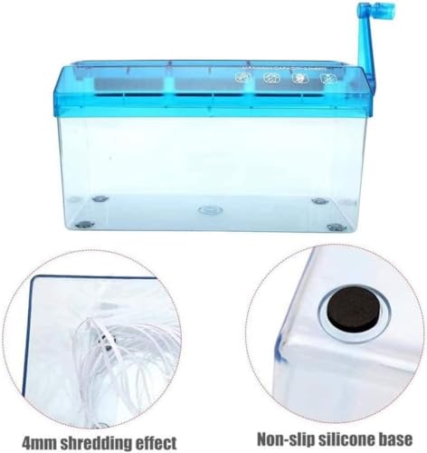 Image of Inditradition Manual Paper Shredder Machine | Hand Operated Paper Cutter | A4 Paper Compatible, Strong Steel Blades (Transparent)