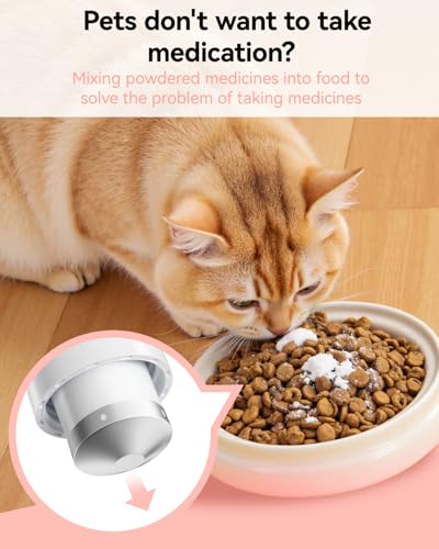 Image of Pill Crusher Fine Powder - Cotatoc 3-in-1 Pill Crusher with Stainless Steel Grinding Pestle, Portable Pill Cutter and Crusher for Elderly and Pets (Pink)