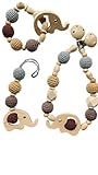 holzspielzeug bio baby  LOOP BABY Geschenk-Set Kinderwagenkette Schnullerkette, Greifling aus Holz & nachhaltiger Baumwolle - Baby Holzspielzeug - Bio Neugeborenen Set Geschenkideen - Erstaustattung zur Geburt - 3 Teile