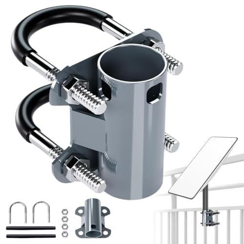 Supporti per parabole satellitari, diametro tubo 30 – 50 mm, EUBSWA, asta per antenna Starlink, supporto per tubo regolabile a forma di U, adattatore Starlink per balcone e camper