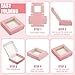 Zonon 30 Kraft Paper Boxes with Window 4.13 x 4.13 x 1.18 Inch Candy Packaging, Small Gift Boxes, Soap holder, Mini Treat Packaging for Bakery Chocolate Jewelry Display(Pink)