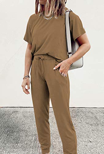 PRETTYGARDEN Women's Two Piece Sets 2025 Summer Spring Jogger Pants Travel Vacation Lounge Outfits Airplane Matching Clothes