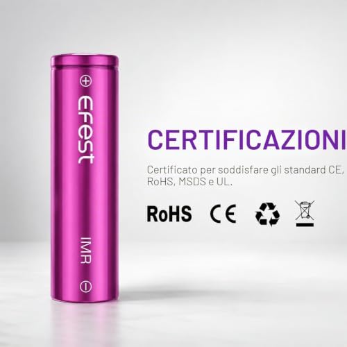 Quinta immagine Efest Batterie Ricaricabili 3500mAh, Confezione da 2