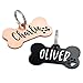 Ultra Joys Stainless Steel Pet ID Tags, Personalized Dog Tags Engraved for Pets On Both Sides, Dog Bone Tag, Customized Dog Tags and Cat Tags, Dog ID Tag for Dogs (Small, Black)