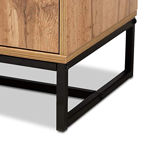 Baxton Studio Sideboard, Oak/Black #TOP7