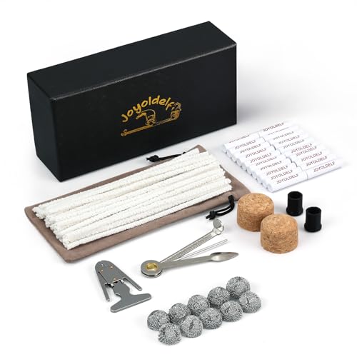 Kit de accesorios para pipas de tabaco Joyoldelf: 10 bolas metálicas, 50 limpiadores de pipas, 20 filtros, 2 corchos, 2 boquillas, 1 rascador, 1 escariador y una bolsa para pipas