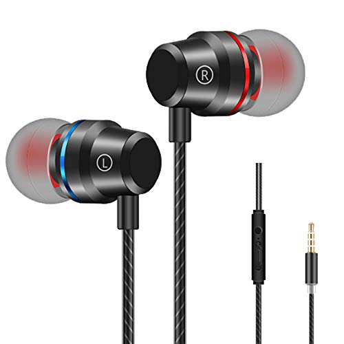 HZGOTech Earbuds/Earphones/Headphones, 3.5mm in-Ear Wired Stereo HD Earphones with Mic Remote Control Compatible with iPhone 6s/6 Plus/5s/5c/5/SE iPad/iPod 7 Samsung Galaxy/Note - Black