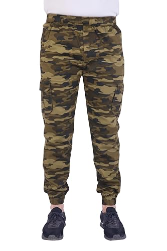 Image of Men's Cotton Regular Fit Camouflage Jogger | Elastic Waist Sports Trackpants | Activewear for Everyday Use