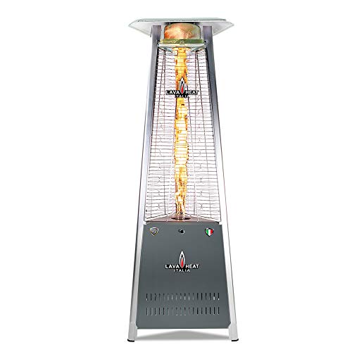 Lava Heat Italia PLSF70430C Capri 72" Triangle Glass Tube Outdoor Patio Heater, Blue