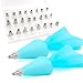 Tips for Cake Decorating Supplies Kit with 24 Icing Piping Tips, 2 Silicone Pastry Bags, 2 Reusable Plastic Couplers Baking Supplies Frosting Tools Set for Cupcakes Cookies