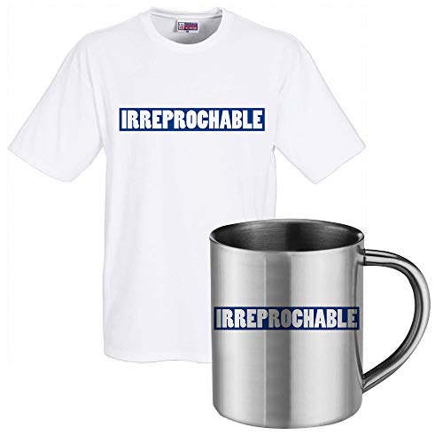Mug inox irréprochable et tee shirt humoristique pour un cadeau unique plein de complicité