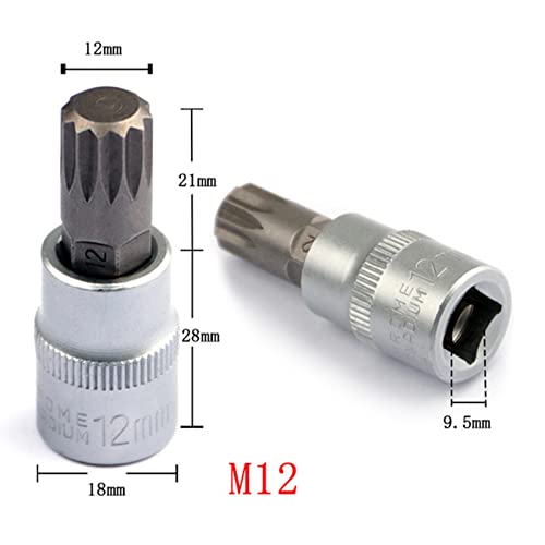 Acier 45# estampillé clair jeu de 8 douilles pour mécanique et tournevis - 8