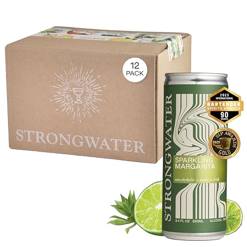 Strongwater Sparkling Non Alcoholic Margarita to Go - 12 Pack Cans (8.4 Fl Oz Each) Virgin Margarita Mocktail - Ready to Drink Nonalcoholic Cocktail with Lime Juice, Agave & Nothing Artificial