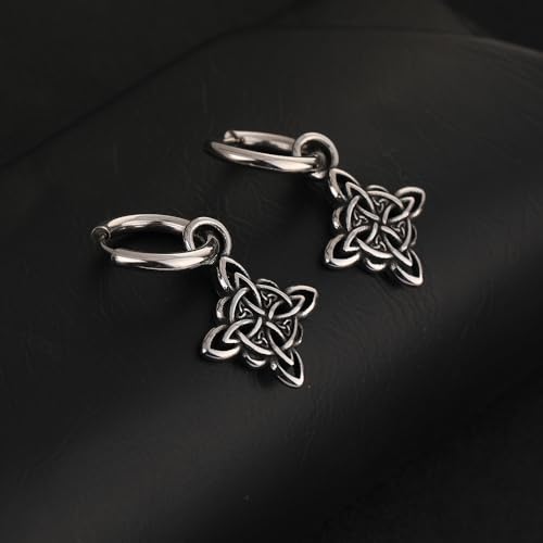 Witches Knot Earrings, Stainless Steel Dangle Earrings Celtic Knot Triquetra Trinity4