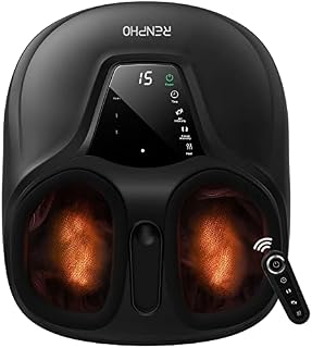 RENPHO Shiatsu Foot Massager, Compact Foot Massager Machine with Heat, Deep Kneading, Squeezing, Auto-Off Timers, Remote Control, Relives Tired Muscles and Plantar Fasciitis, Fits Size Up to 11