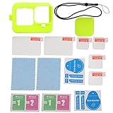 143 Juego de películas Protectoras de Pantalla Funda Protectora de Silicona Ligera + Película Protectora de Pantalla + Tapa de la Cubierta de la Lente, a Medida para GoPro 9(Amarillo)
