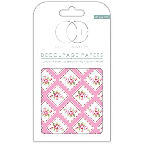 Craft Consortium Framed Posie Decoupage Papers (3/Pack), 13.75