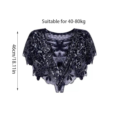 Katutude Sequin Beaded Shawls and Wraps for Women 1920s Flapper Cover Up Sparkling Bridal Shawl Wraps Over Wedding Dress2