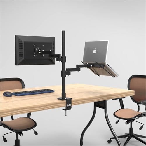 Support de moniteur double écran de bureau design en alu robuste pliable modèle S458-1