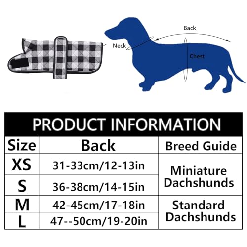 Geyecete-Waterproof-Warm-Thermal-Quilted-Dachshund-Coat-with-Warm-Fleecy-Lining-InsideOutdoor-Dog-Apparel-with-Adjustable-Bands-for-SmallMedium-Dog-Black-S Geyecete Waterproof Warm Thermal Quilted Dachshund Coat with Warm Fleecy Lining InsideOutdoor Dog Apparel with Adjustable Bands for SmallMedium Dog Black S