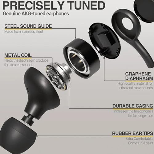 Image of GZT BASS-C Type C Wired Earphone with Powerful HD Mic for Clear Sound, in-Line Volume Controller & Noise Cancellation Compatible with All Android & iOS Devices with CType Jack- White