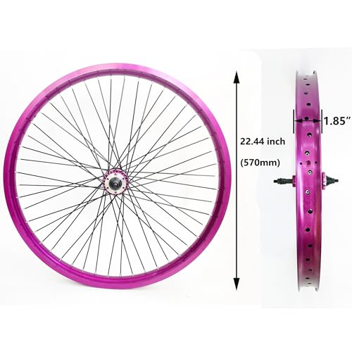 Image of 20 inch /26 inch x 1.85 inch Heavy Duty Bike Rim Wheel Set, 12 Gauge 48 Spokes Wheelset, Double Wall Aluminum Alloy Bicycle Wheels Rims (Front & Rear) Disc Brake