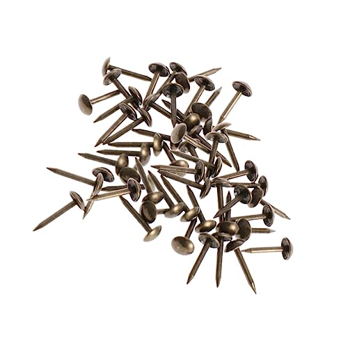 DOITOOL Antique Nailheads 100pcs Brass Tack Round Brass Nails for Upholstery Sofa and Furniture Decor