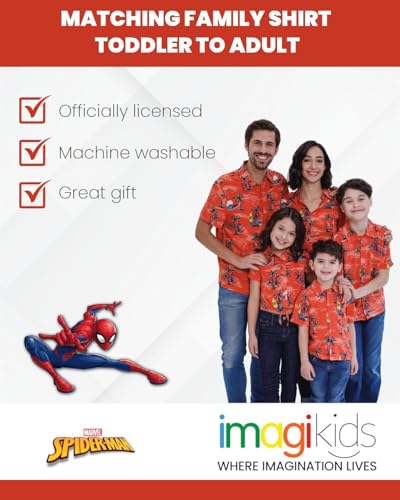Image of Marvel Spider-Man Matching Family Button Front Hawaiian Shirt