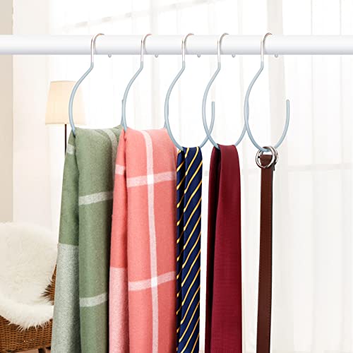 Hangerspace Scarf Ring Hanger Belt Rack, 5 Pcs Non-Slip Tie Hanging Hooks Closet Accessories Organizer Storage Holders For Ties Scarves Belts And Jewelry(5, Grey) #TOP1