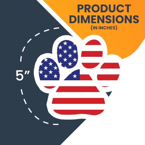 Image of American Flag Car Magnet 5 Inch 2 Pack, Red White & Blue, Pawprint | Heavy duty magnetic decal for car, truck, SUV, mailbox or any magnetic surface, patriotic gift