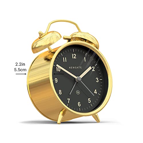 Newgate ® Charlie Bell Echo Alarm - Small Contemporary Bedside Alarm Clock - Bedroom Accessories - Alarm Clocks - Desk Accessories - Bedside Clock - Arabic Numerals - Brass Effect… #TOP5