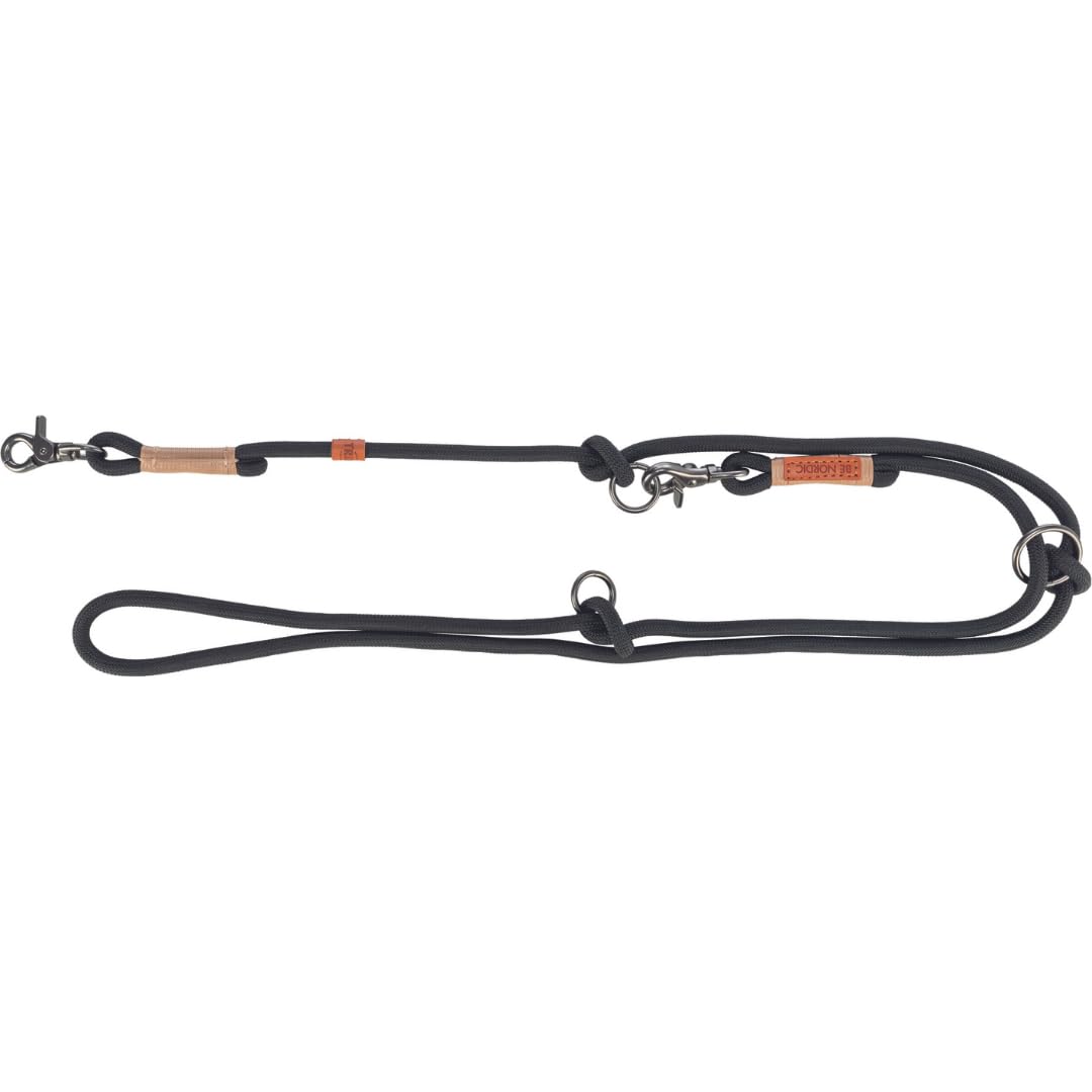 TRIXIE dog lead BE NORDIC V-leash S–M, 78.74 inches ø 0.51 inches in black/sand - adjustable dog lead with Nordic charm - for small to medium-sized dogs - 17235