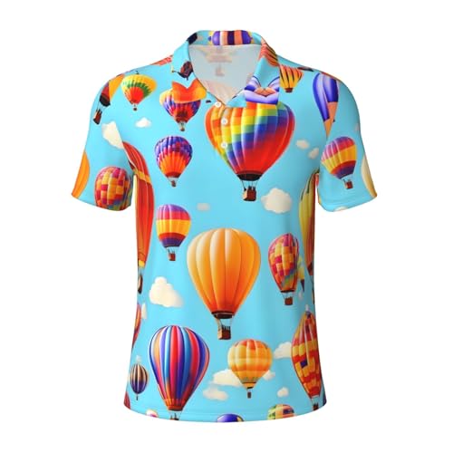 Polo homme anti-humidité à imprimé montgolfières chic