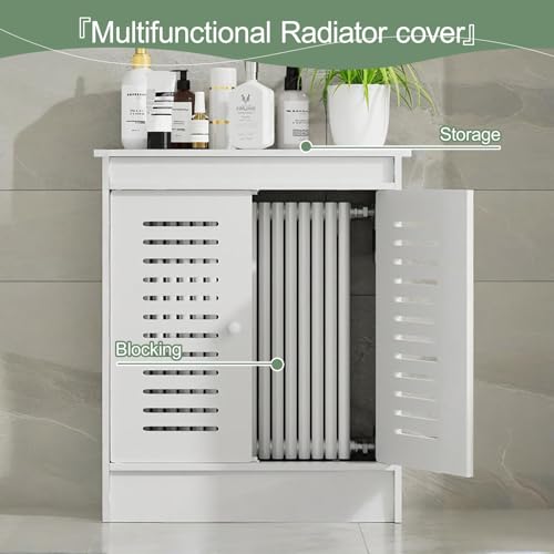 Cache-radiateur à vapeur ventilée en meuble étagère décoratif - 5