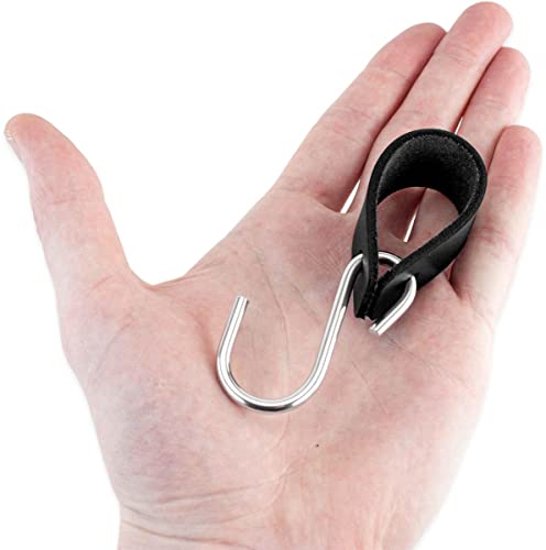 Brute Strength, Leather S Hooks for Hanging, Black, 12 Pieces, Incl. Silver & Black Hooks for Hanging Coats Cups, Towels - Image 4