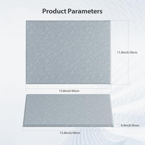 Image of 12 Pack Rectangle Acoustic Panels Self Adhesive Sound Proof Foam(Blue Gray)