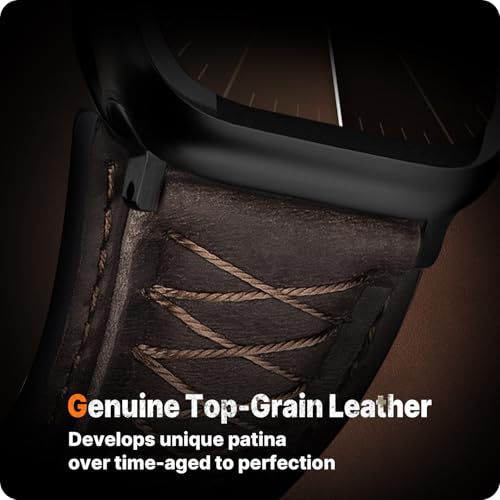 Image of Fullmosa Top Grain Vintage Leather Strap Compatible for Apple Watch | Ultra3 /2 /1 49mm 46mm 45mm 44mm 42mm (NO WATCH) Premium Leather Band for iWatch SE3 /2 /1 series 11 10 9 8 7 6 5 4 3 2 1 Men