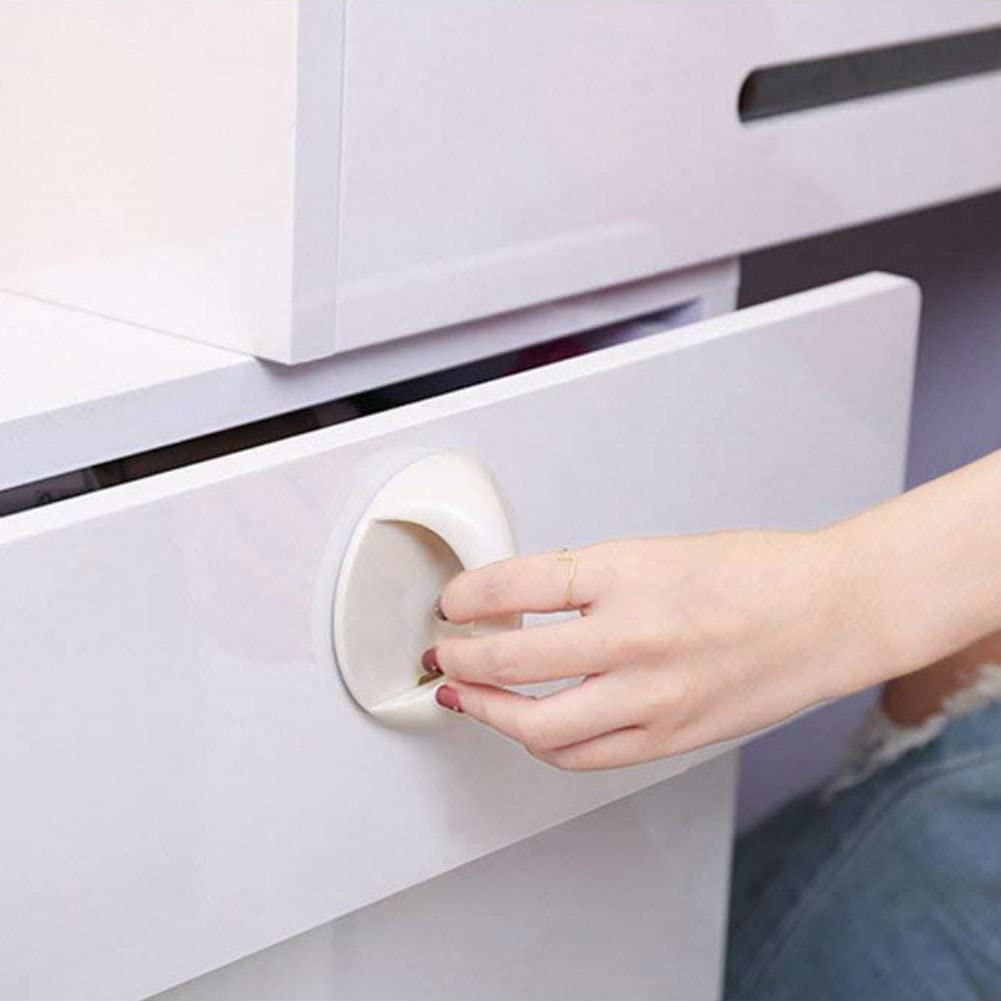 ELUYANI Round Self-Stick Instant Cabinet Drawer Handle Helper Kitchen Cabinet Door Window Cupboards Handle, Sticker Convenient Opening Stick-on Handles, Self Adhesive Handle (Pack of 10) 2