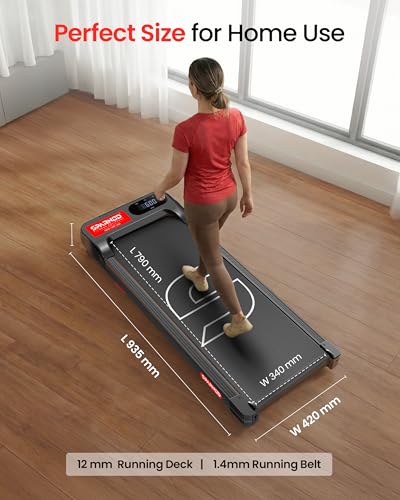 سبارنود فيتنس وسادة مشي وجهاز مشي للاستخدام المنزلي | تصميم رفيع للغاية | شاشة LED | ميل يدوي | محرك 2.5 حصان | سرعة 1-6 كم/ساعة | سعة تصل إلى 100 كجم (STH-3001 / STH-3002)