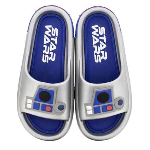 Ground Up Star Wars R2-D2 Metallic Men's Cloud Comfort Slide Sandals2